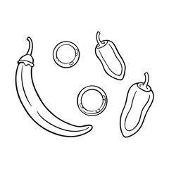 Green chili isolated icon vector illustration