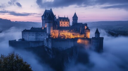 A castle that exists only at night, fading away with the morning light