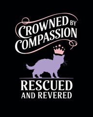 Obraz premium A graphic design featuring a light purple cat silhouette wearing a crown. T shirt Design