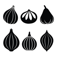Garlic silhouette vegetable design vector illustration