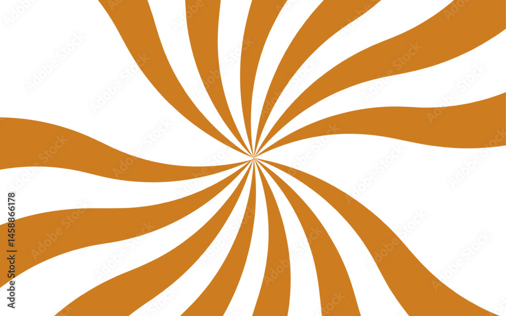 Poster Abstract high energy optical illusion-style background with radial burst curved stripes and spiraling. Psychedelic sunburst or a dynamic hypnotic spin effect. Symmetrical and bold  retro, vintage 