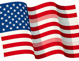 Flat Simplified American Flag Vector Graphic