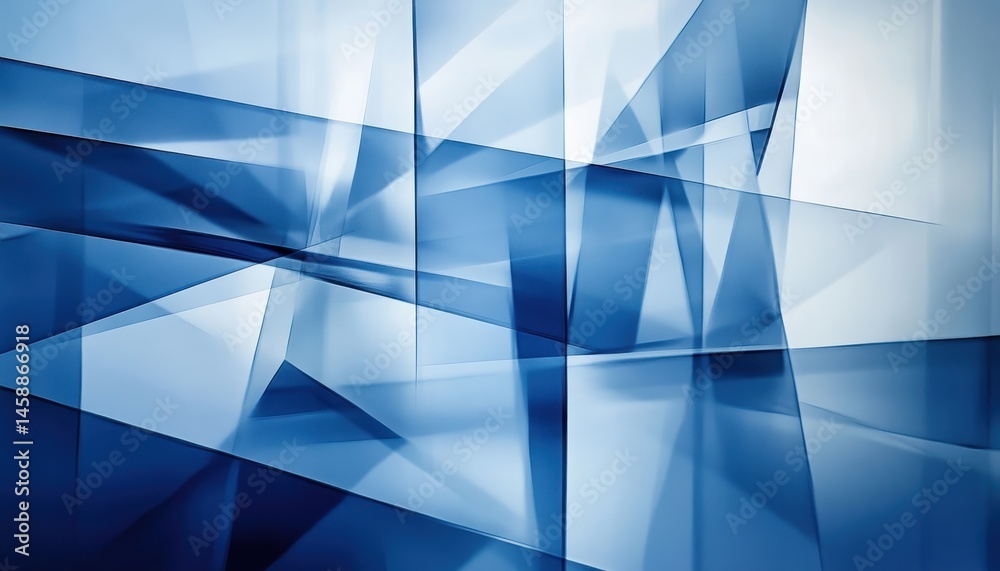 Aufkleber Geometric Abstract Background with Blue Tonal Variations Featuring Angular Shapes and Lines Creating a Modern Decorative Design on a Light Backdrop