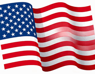 Flat Simplified American Flag Vector Graphic
