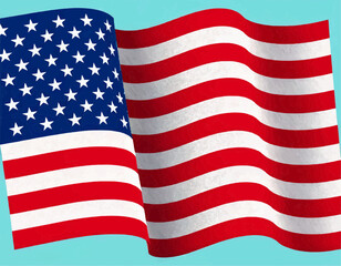 Flat Simplified American Flag Vector Graphic