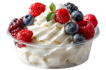 Creamy Whipped Dessert Topped with Fresh Berries Delightful Treat