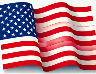 Flat Simplified American Flag Vector Graphic