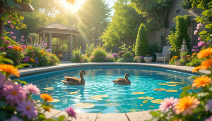 swimming pool in the garden
