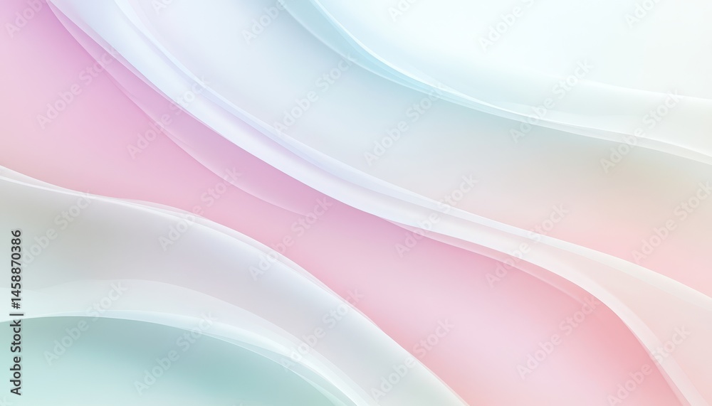 Poster soft pastel abstract background with wavy gradient curves in pink blue and white for modern and eleg