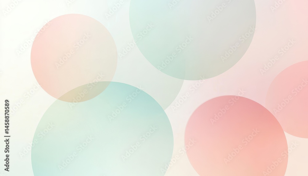 Aufkleber Subtle Pastel Circles Background Design with Soft Gradient Light and Overlapping Shapes For A Modern Artistic Effect and Decorative Backdrop Wallpaper Template