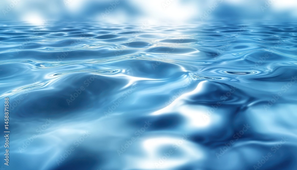 Aufkleber vibrant blue ocean water with sparkling sun reflection background natural motion and dynamic texture