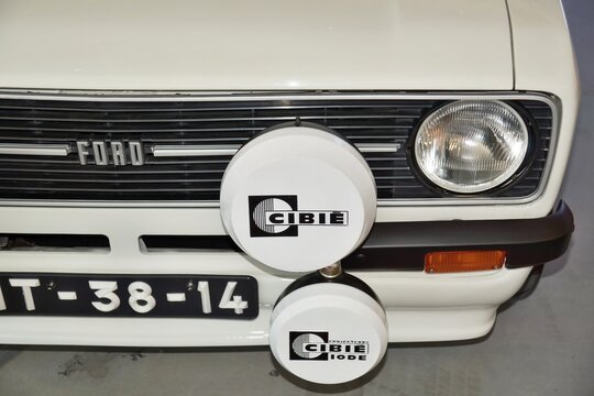 White Ford Escort with Cibie Iode Rally Lights