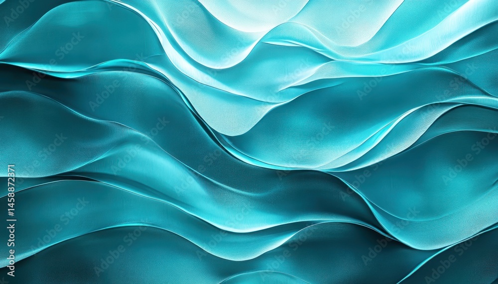 Poster Abstract Aqua Waves Texture Background Pattern with Light and Shadow for Modern Art Design Wallpaper or Backdrop