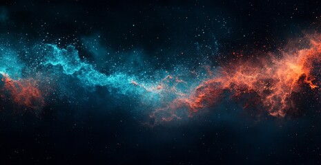 Fototapeta premium Cosmic nebulae, swirling blue and orange