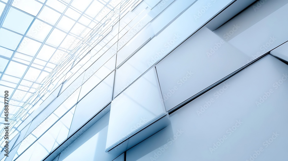 Aufkleber abstract architectural image showcasing a modern building's facade with a geometric pattern of light