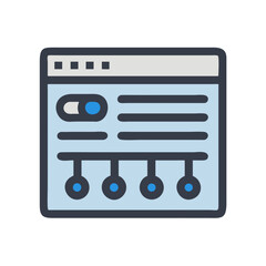 Control Panel Interface Icon, System Settings and Dashboard Symbol, User Interface Illustration for Software, App, and Technology Design