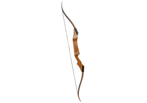 The Archery A beautiful woodgrain bow with a taut string in a black void