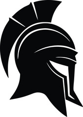 spartan helmet silhouette vector