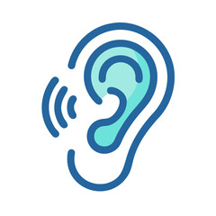Ear Icon Representing Listening and Auditory Learning Process