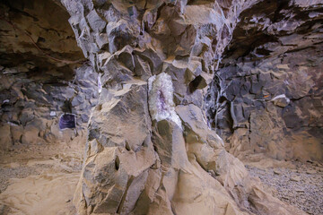 Rock column in the tunnels at the Wanda mines in Misiones, Argentina.