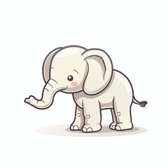 Obraz premium A cute of elephant vector illustration