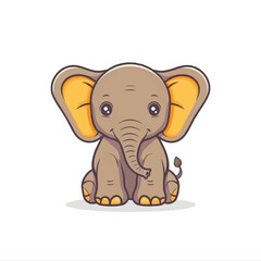 Fototapeta premium A cute of elephant vector illustration
