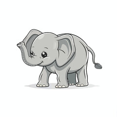 Fototapeta premium A cute of elephant vector illustration