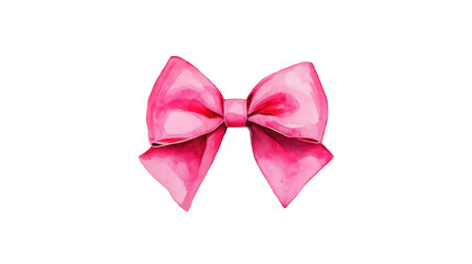 Watercolor pink bow on a neutral light background