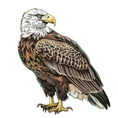 Obraz premium A cute of Eagle vector illustration