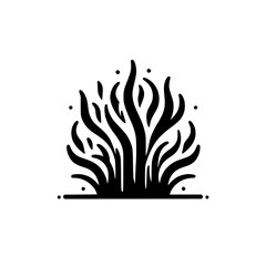 Stylized Black & White Plant Silhouette Illustration