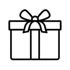 Gift Box with Bow Icon Representing Present or Celebration Package