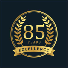 85 Years of Excellence – Golden Anniversary Badge with Ribbon and Laurel Wreaths