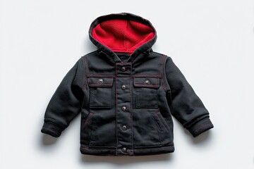 Black baby jacket isolated on white background