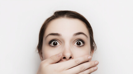 A collection of photos generated with the help of a neural network of a girl who is surprised from different angles #3