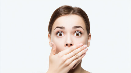 A collection of photos generated with the help of a neural network of a girl who is surprised from different angles #4