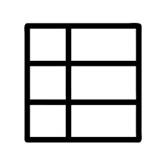 Grid Layout Panel for UI Design Icon Representing Interface Structure and Element Alignment
