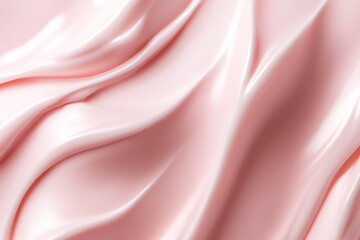 Fototapeta premium Close-up of a pink skincare product's texture, featuring bubbles and liquid shapes