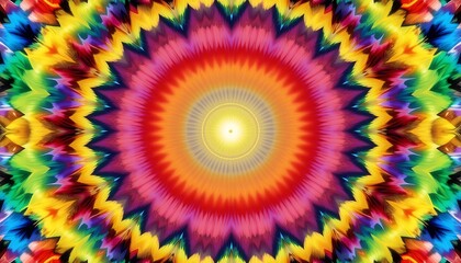 Abstract Colorful Circular Design with Radial Gradient and Symmetrical Pattern