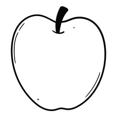 Hand drawn doodle apple on white background.