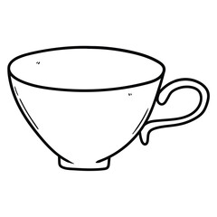 Hand drawn doodle cup on a white background.