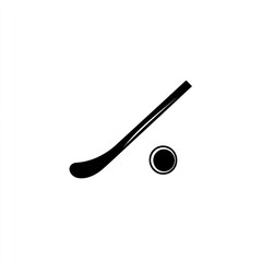 Hockey Stick and Ball, Simple Icon