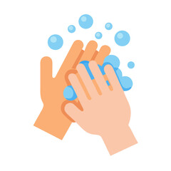 Fototapeta premium Hands Washing with Bubbles Icon Representing Hygiene and Hand Sanitization