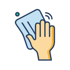 Fototapeta premium Hand Wiping Surface Icon Representing Cleaning and Sanitation