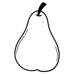 Hand drawn doodle pear on white background.