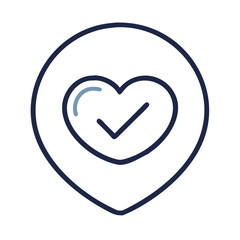 Heart with Checkmark Icon Representing Health Approval and Wellness Confirmation