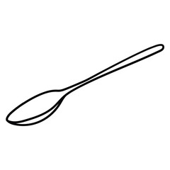 Hand drawn doodle teaspoon on white background.