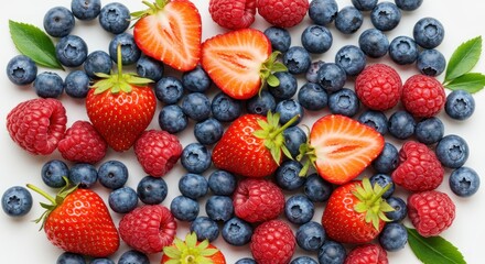 Obraz premium Assortment of fresh colorful berries