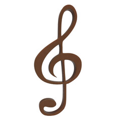 Fototapeta premium 3D treble clef on transparent background