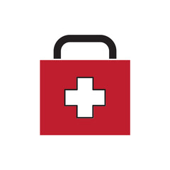 Obraz premium first aid box color icon