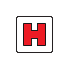 hospital symbol color icon